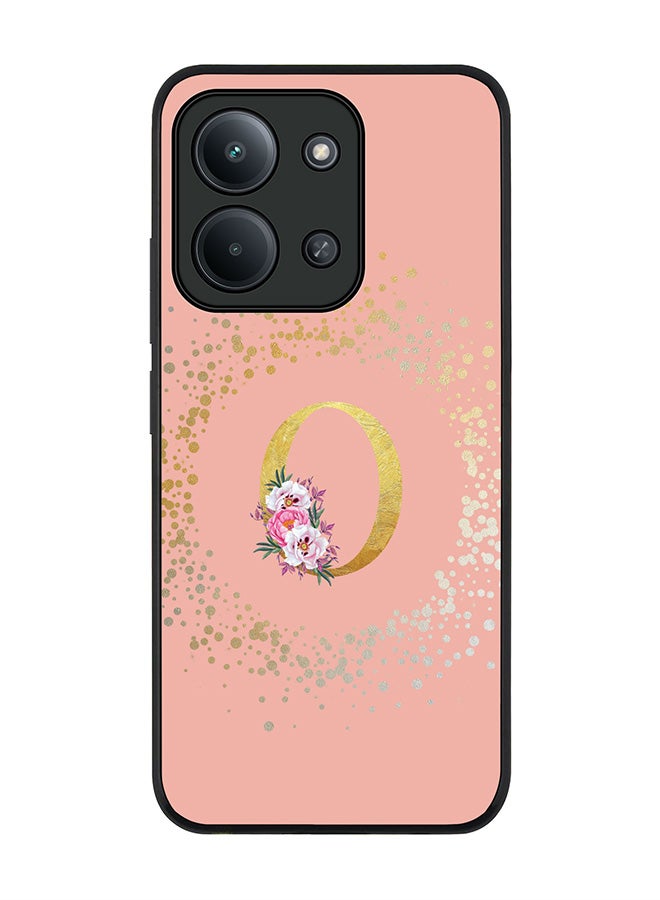 For Xiaomi Poco C85 4G Case,Slim fit Camera Protection, Shockproof Thin Phone cover  - Custom Monogram Floral - O  (Rose Pink )